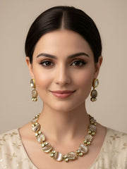 Mother Of Pearl And Kundan Statement Necklace For Women