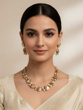 Pastel Pink Mother Of Pearl And Kundan Statement Necklace For Women