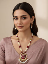 Traditional Red Meenakari Kundan Set For Ladies By Gehna Shop