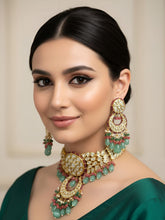 Exclusive High Quality Gold Plated Polki Kundan Choker Necklace Set
