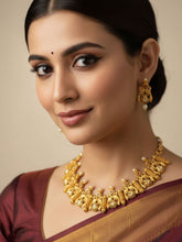 Traditional Light Weight Peacock Design Golden Necklace Set By Gehna Shop