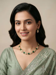 Neesa Short And Delicate Polki Necklace Set | Kundan Necklace Set For Girls