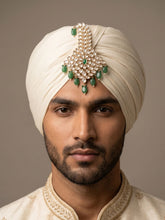 Designer Green Kundan Safa Kalgi For Grooms | Kalangi Brooch For Men