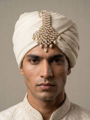 Designer Pearls Kundan Safa Kalgi For Grooms | Kalangi Brooch For Men