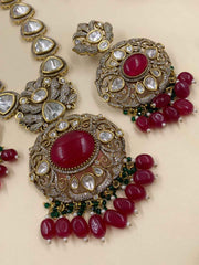 Shanaya Designer Antique Victorian Polki Necklace For Weddings