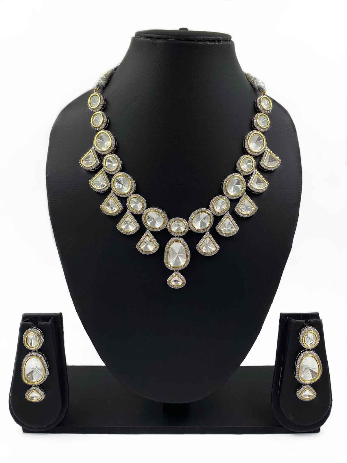 Silver Plated Designer Victorian Necklace Set For Wedding By Gehna Shop