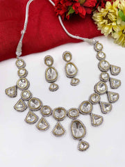 Silver Plated Designer Victorian Necklace Set For Wedding By Gehna Shop