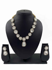 Silver Plated Polki Kundan Necklace For Weddings By Gehna Shop