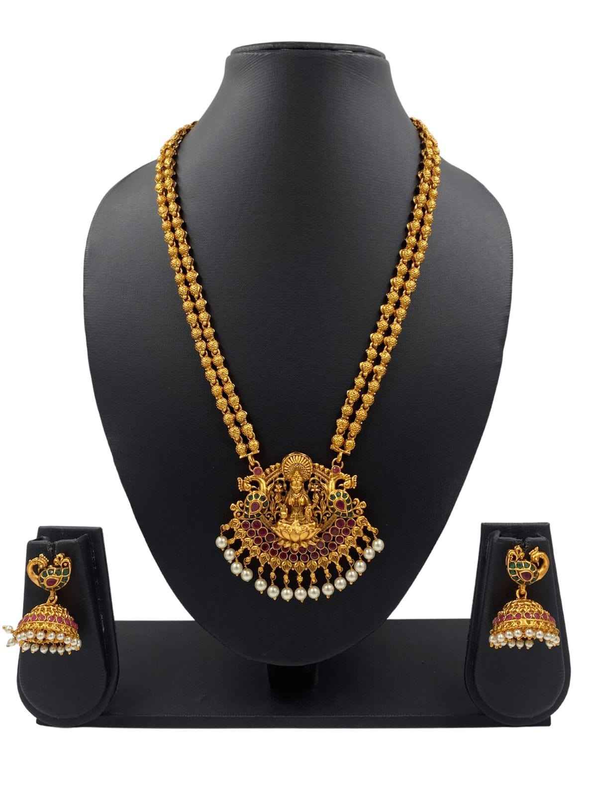 South Indian Goddess Lakshmi Temple Jewelry Necklace For Women