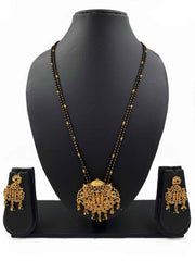 South Indian Temple Design Golden Long Magalsutra Necklace Set By Gehna Shop
