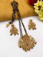 South Indian Temple Design Golden Long Magalsutra Necklace Set By Gehna Shop