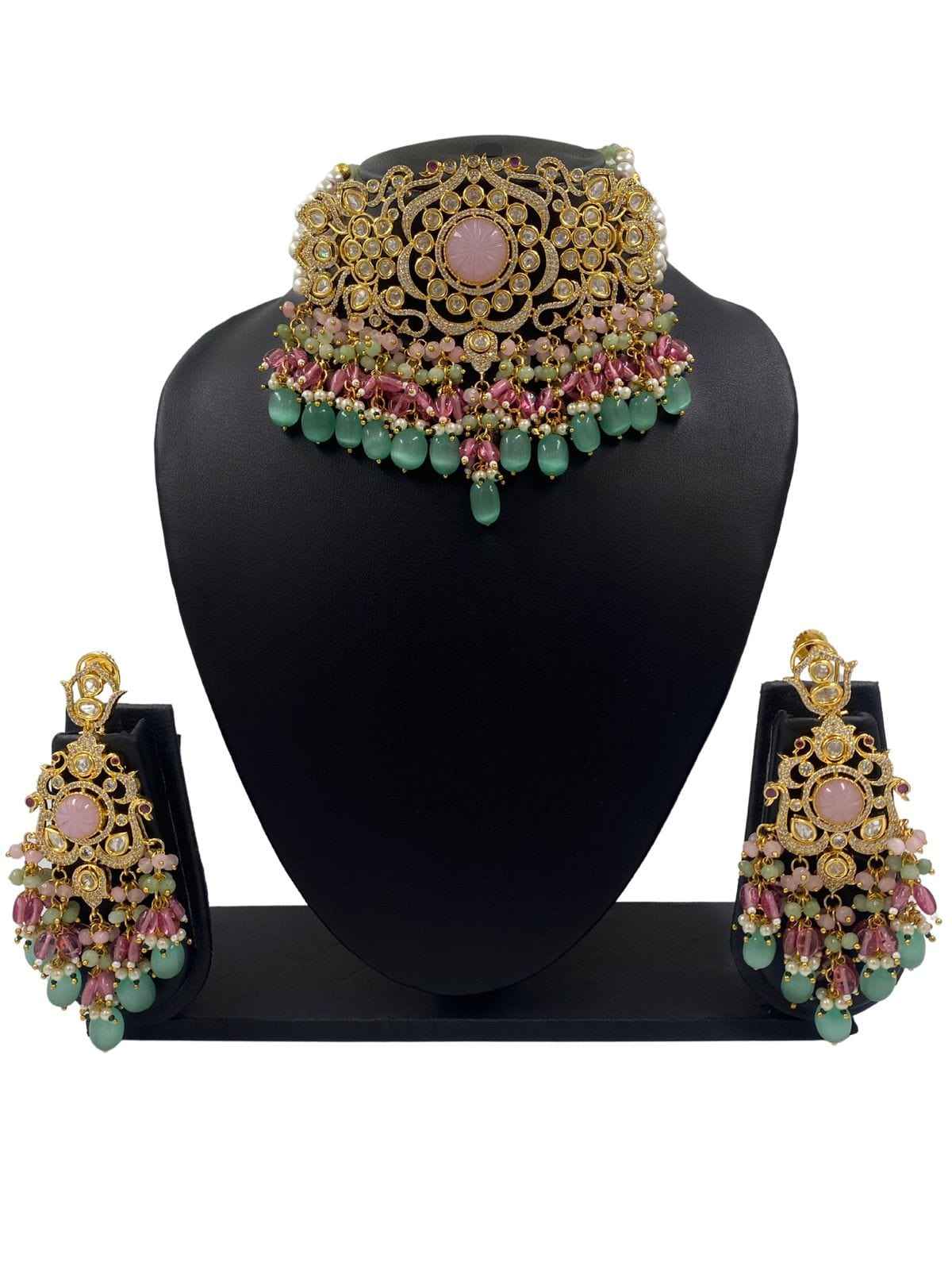 Stunning AD Kundan Statement Choker Set For Women By Gehna Shop