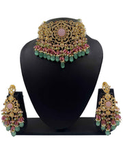 Stunning AD Kundan Statement Choker Set For Women By Gehna Shop