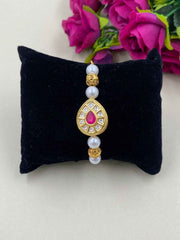 Traditional Adjustable Kundan Chain Bracelet For Women By Gehna Shop