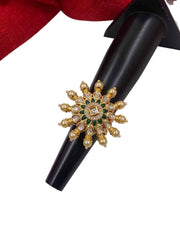 Traditional Adjustable Rotating Designer Finger Ring For Brides By Gehna Shop