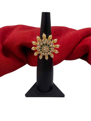 Traditional Adjustable Rotating Designer Finger Ring For Brides By Gehna Shop