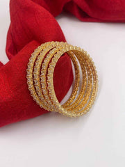 Traditional American Diamond Gold Plated Bangles For Ladies By Gehna Shop (Set of 4)
