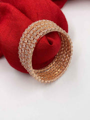 Traditional American Diamond Rose Gold Bangles For Ladies By Gehna Shop (Set of 4)