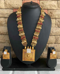 Traditional Antique Golden Pendant Necklace Set For Ladies By Gehna Shop