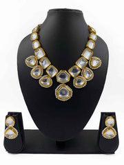Traditional Big Kundan Polki Necklace Set By Gehna Shop