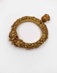 Traditional Gold Plated Antique Golden Elephant Head Kada Bracelet