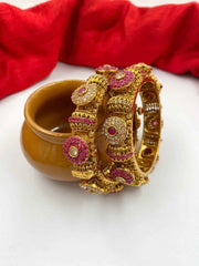 Traditional Gold Plated Antique Pacheli Bangles For Women By Gehna Shop