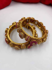 Traditional Gold Plated Antique Pacheli Bangles For Women By Gehna Shop