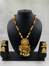 Traditional Gold Plated Antique Pendant Necklace Set For Weddings By Gehna Shop