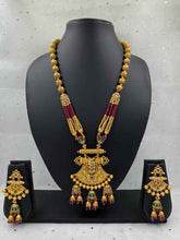 Traditional Gold Plated Antique Pendant Necklace Set For Weddings By Gehna Shop