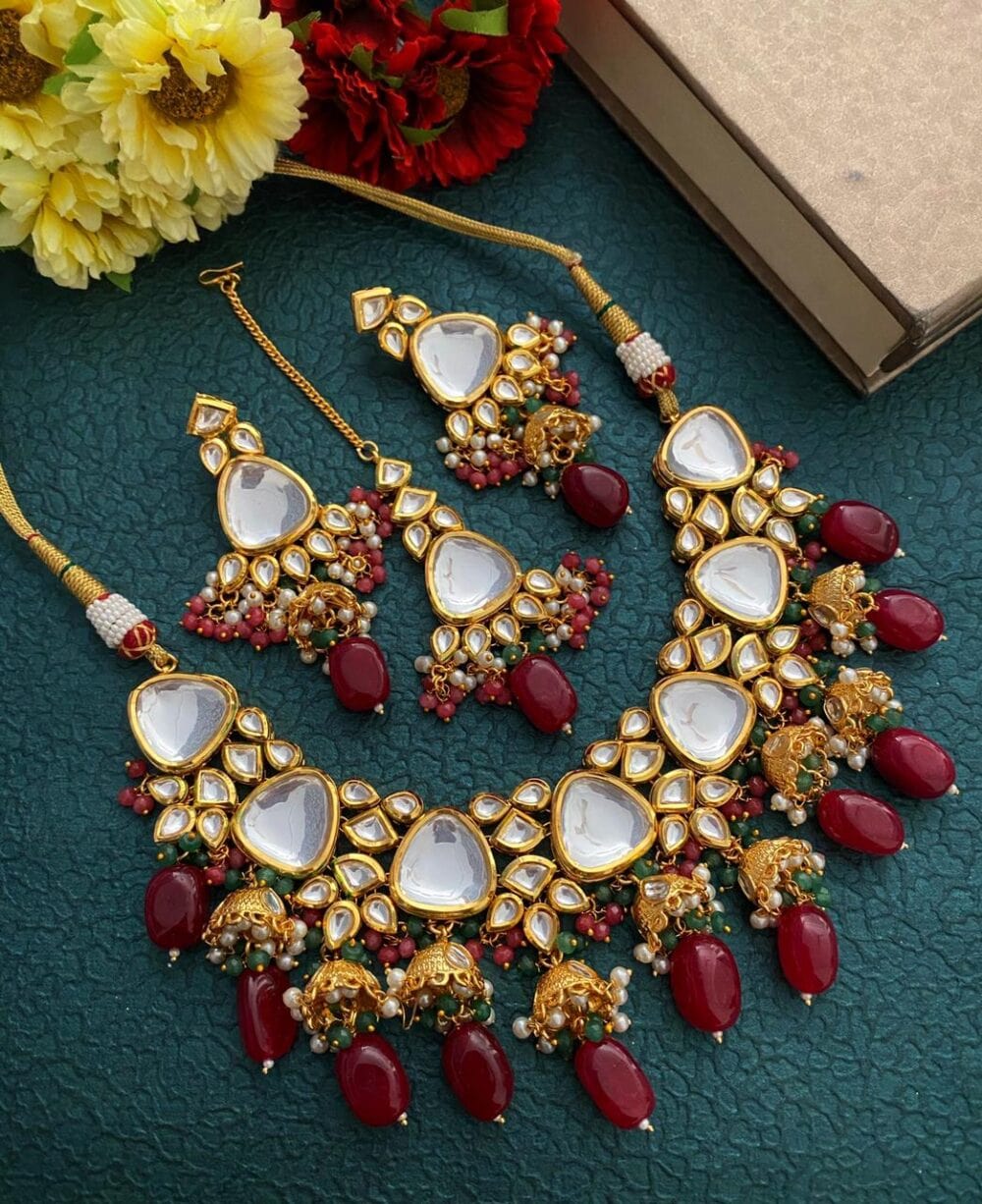 Buy Kundan Bridal Necklace Set For ladies Online
