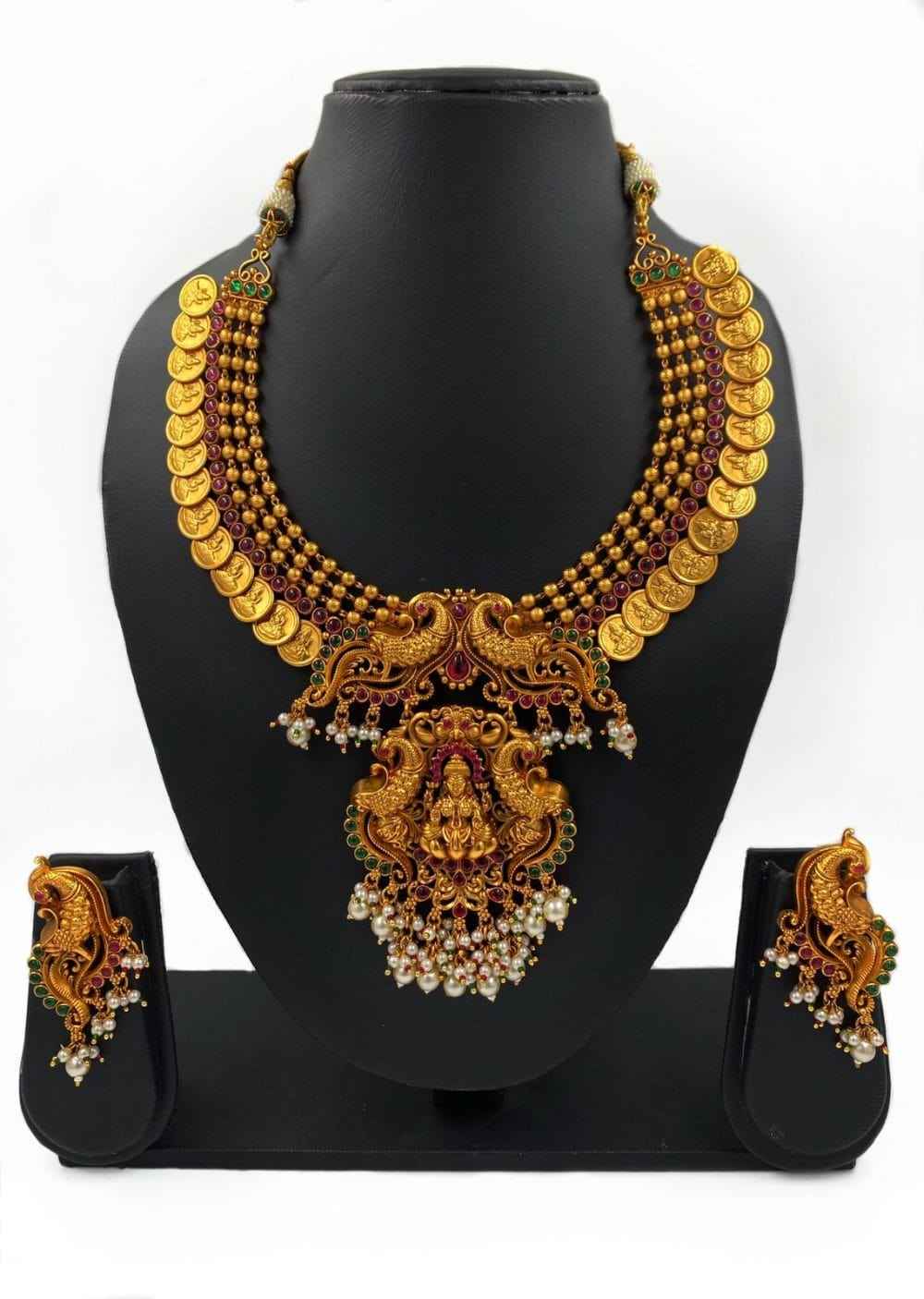 Laxmi Temple Jewellery Haram Designs Temple Jewellery Designs For