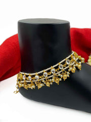 Traditional Gold Plated Jadau Bridal Payals For Weddings By Gehna Shop