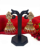 Traditional Gold Plated Kundan Jhumka Earrings For Ladies By Gehna Shop