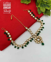 Traditional Gold Plated Kundan Matha Patti For Brides