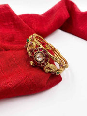Traditional Gold Plated Openable Antique Kada Bangle For Ladies