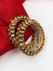 Traditional Gold Plated Openable Kundan Bangles For Women By Gehna Shop