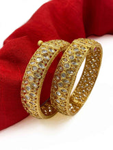 Traditional Gold Plated Openable Kundan Bangles For Women By Gehna Shop