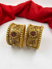 Traditional Gold Plated Paatla Bangle Set By Gehna Shop