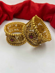 Traditional Gold Plated Paatla Bangle Set By Gehna Shop