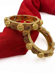 Traditional Gold Plated Pacheli Gokhru Bangle Set For Weddings By Gehna Shop