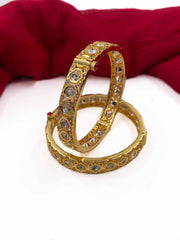 Traditional Gold Plated Uncut Kundan Bangle Set By Gehna Shop