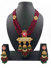 Traditional High Quality Long Kundan Polki And Beads Ranihaar Necklace For Weddings