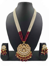 Traditional Jadau Ahmadabadi Kundan Pendant Long Necklace Set For Women By Gehna Shop