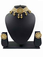 Traditional Jadau Kundan And Pearls Choker Necklace Set For Women By Gehna Shop