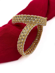 Traditional Kundan Polki Bangle Set By Gehna Shop