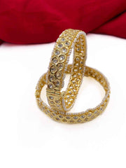 Traditional Kundan Polki Bangle Set By Gehna Shop