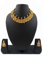 Traditional Light Weight Peacock Design Golden Necklace Set By Gehna Shop