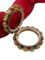 Traditional Multi Color Meenakari Kundan Kada Bangles By Gehna Shop Bangles