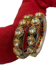 Traditional Multi Color Meenakari Kundan Kada Bangles By Gehna Shop Bangles