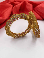 Traditional New Golden Kundan Bangles For Ladies By Shop Gehna